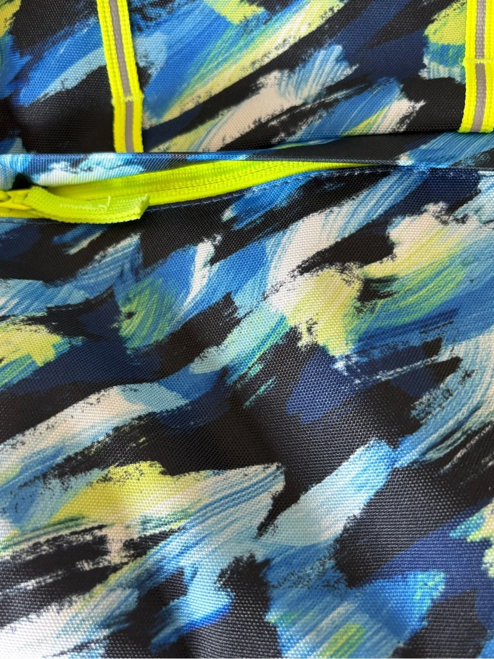 Lands End Kids ClassMate Medium Backpack Navy Neon Green Brushstroke Durable